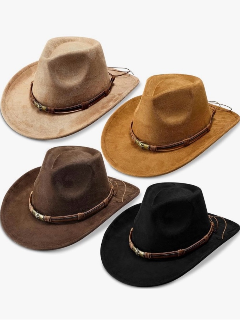 Black Feathered Cowboy Hat with Blue Accent - Unbranded - Picture 9 of 12